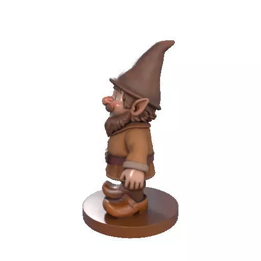 2571Fairy Tale Gnome Color Full Body Figurine on Base 3D print model_31