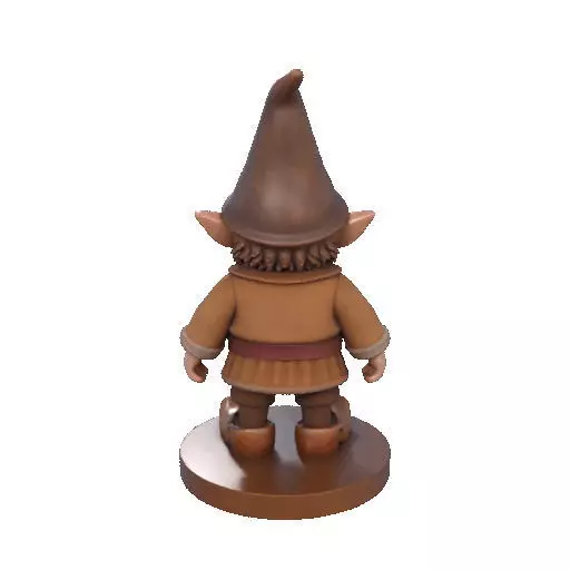 2571Fairy Tale Gnome Color Full Body Figurine on Base 3D print model_23