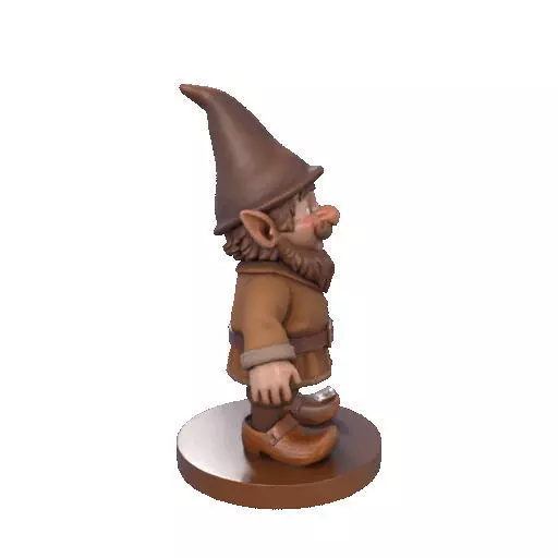 2571Fairy Tale Gnome Color Full Body Figurine on Base 3D print model_15