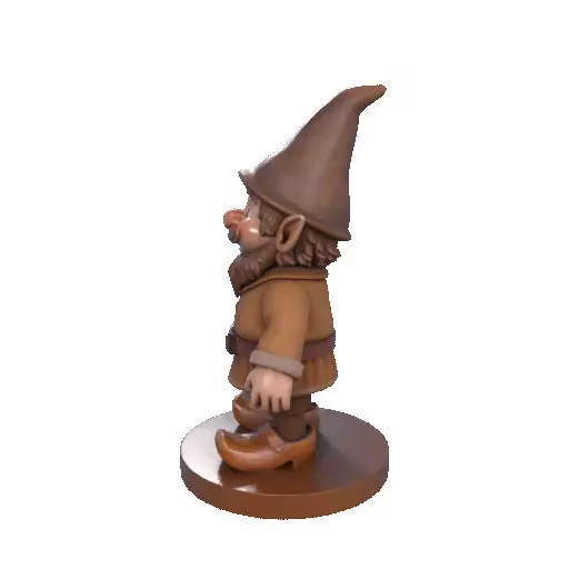 2571Fairy Tale Gnome Color Full Body Figurine on Base 3D print model_30