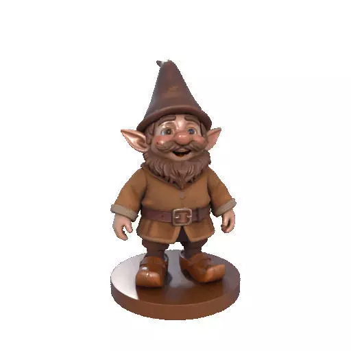 2571Fairy Tale Gnome Color Full Body Figurine on Base 3D print model_9