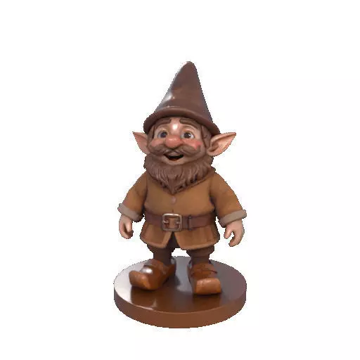2571Fairy Tale Gnome Color Full Body Figurine on Base 3D print model_37