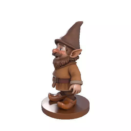 2571Fairy Tale Gnome Color Full Body Figurine on Base 3D print model_33