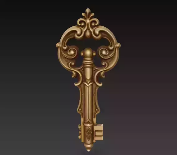 Grand Baroque Key - Royal Relic Heritage 3D Model