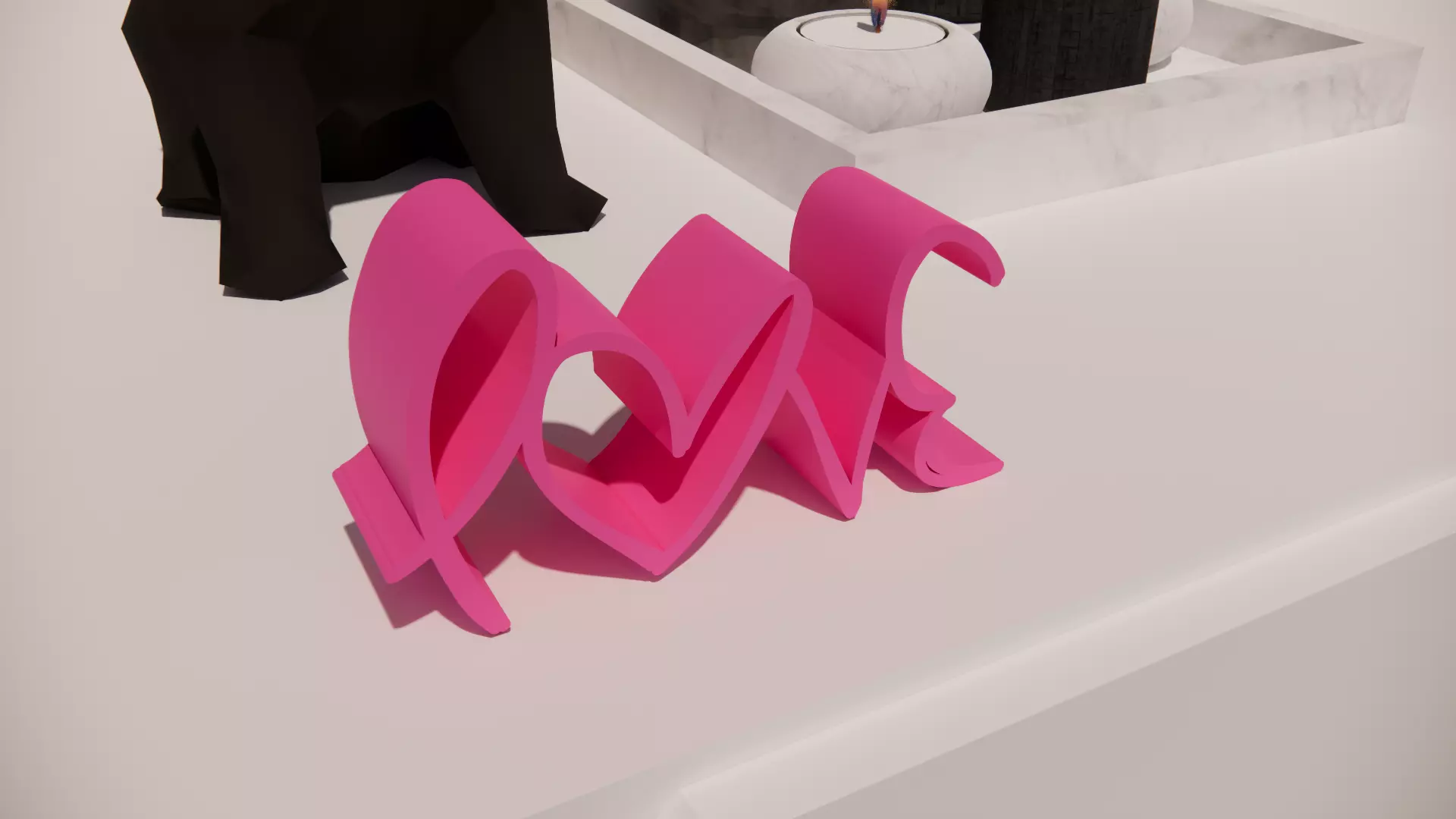Customized Romantic Flow Love 3D print model_4