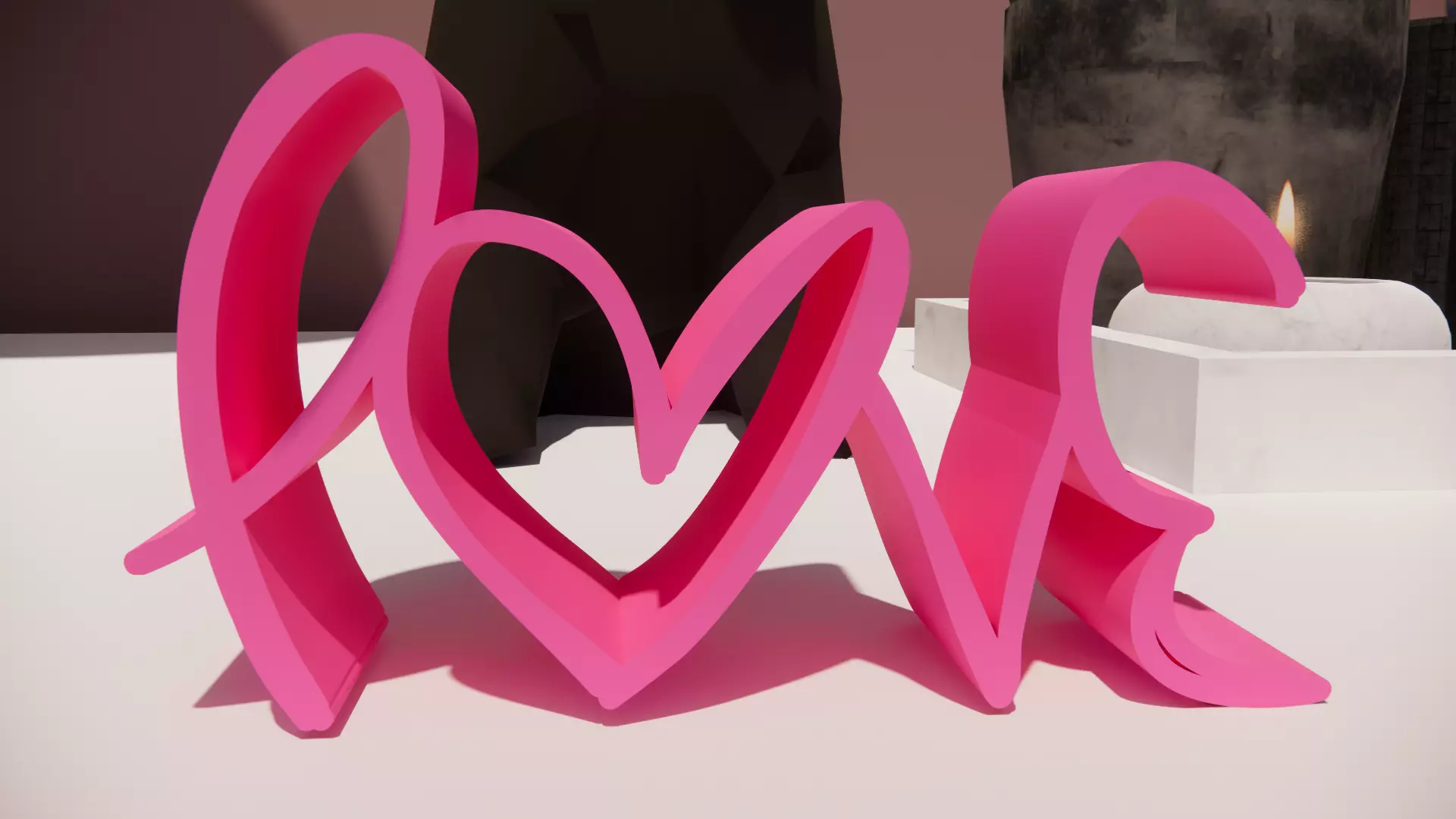 Customized Romantic Flow Love 3D print model_5