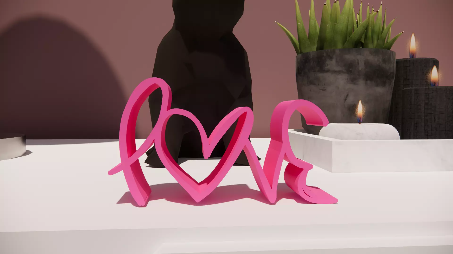 Customized Romantic Flow Love 3D print model_0