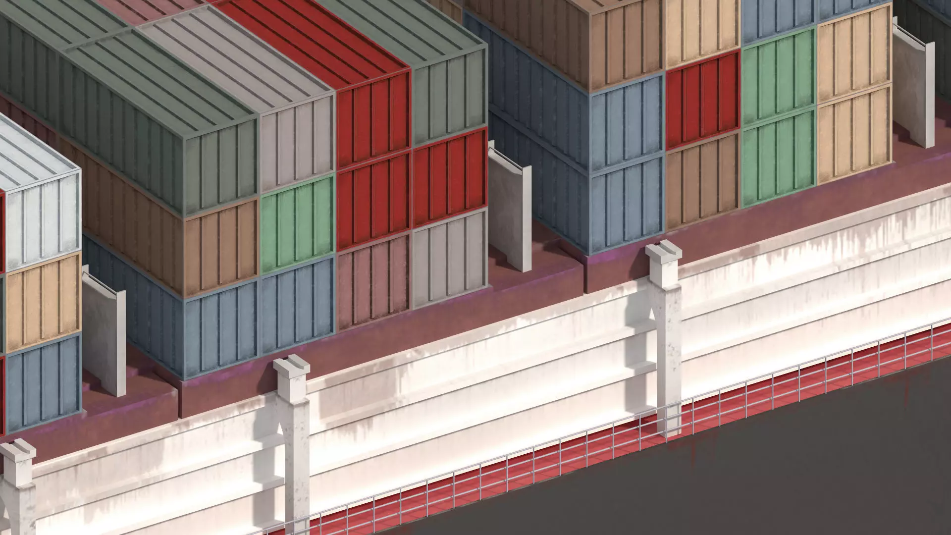 Cargo container ship detailed Lowpoly 082 AP 3D model_9