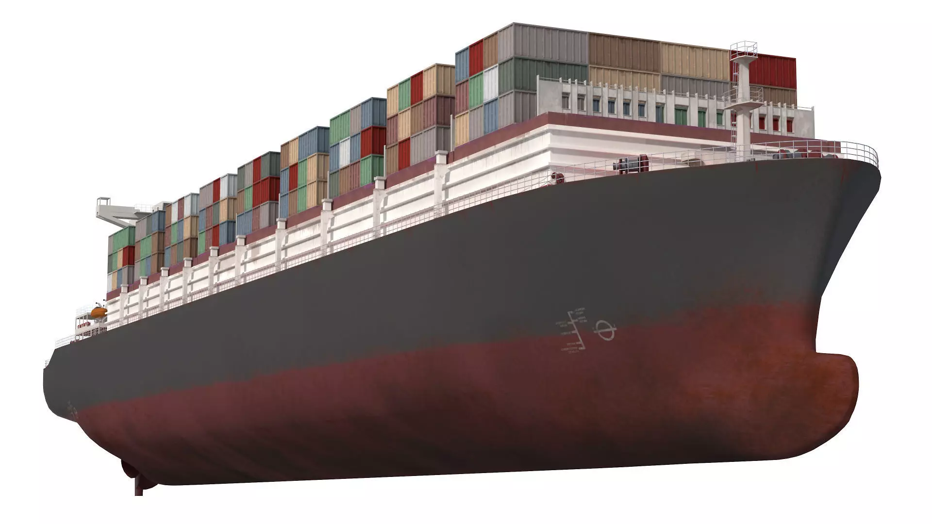 Cargo container ship detailed Lowpoly 082 AP 3D model_2