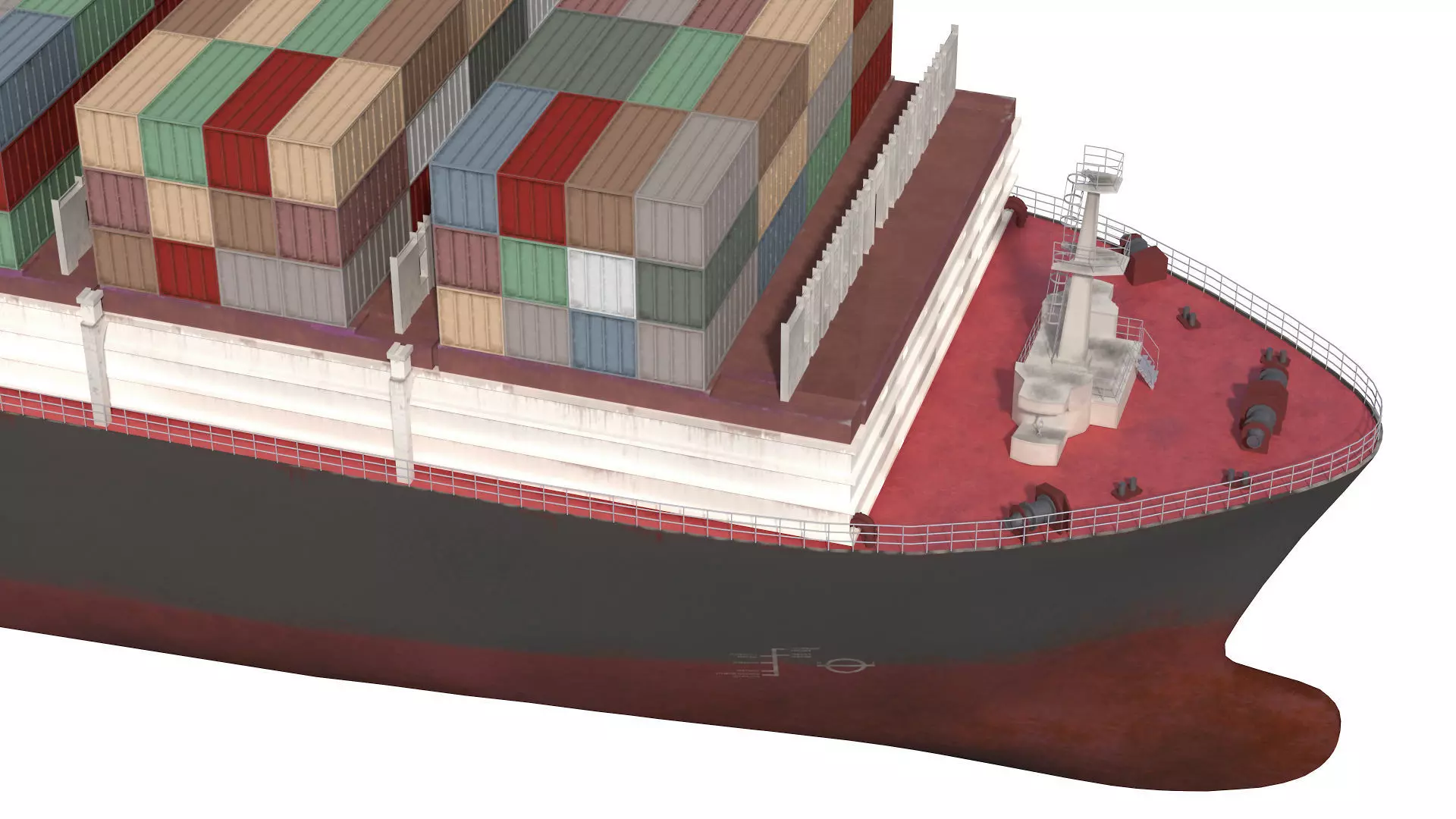 Cargo container ship detailed Lowpoly 082 AP 3D model_3
