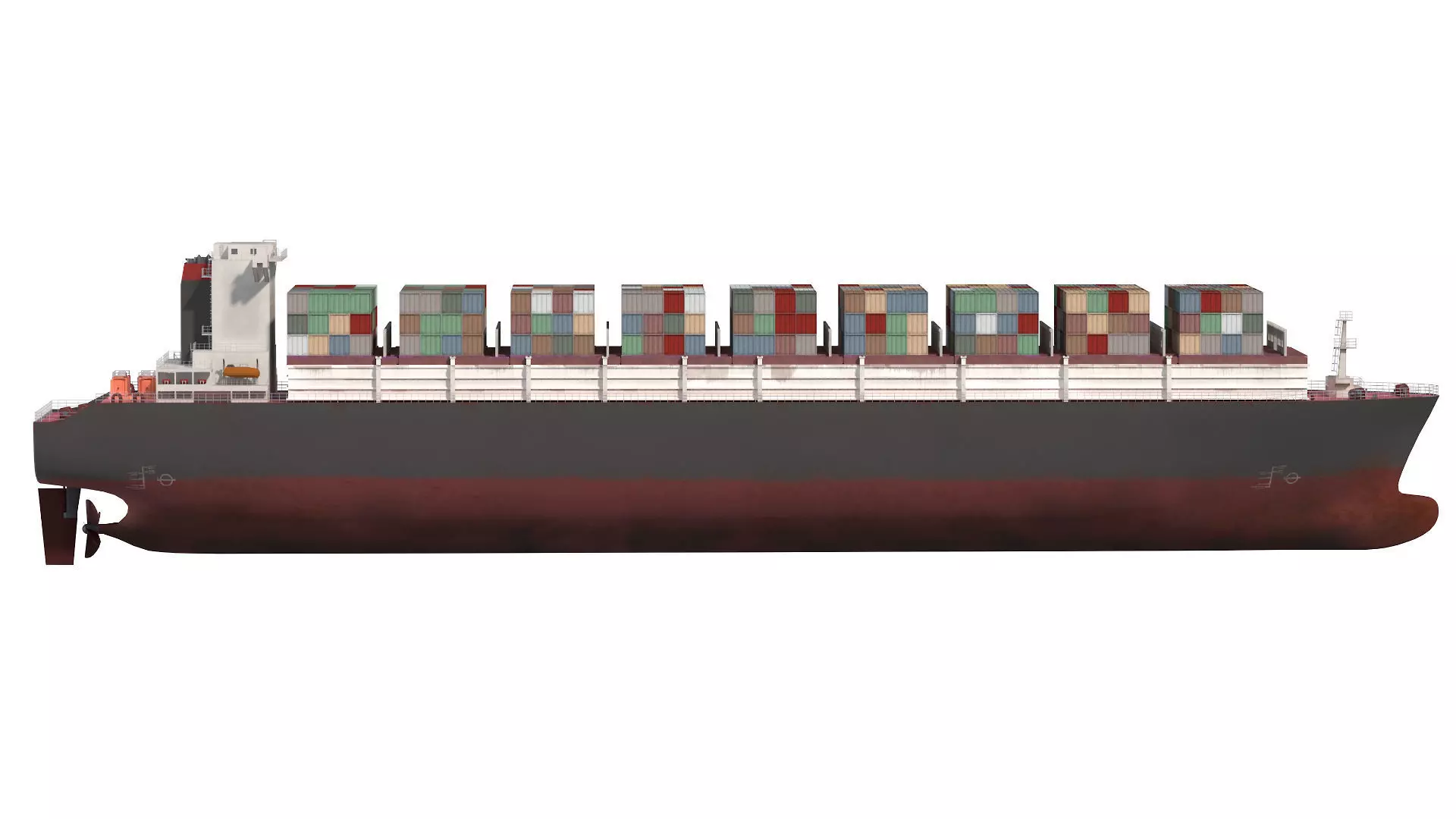 Cargo container ship detailed Lowpoly 082 AP 3D model_1