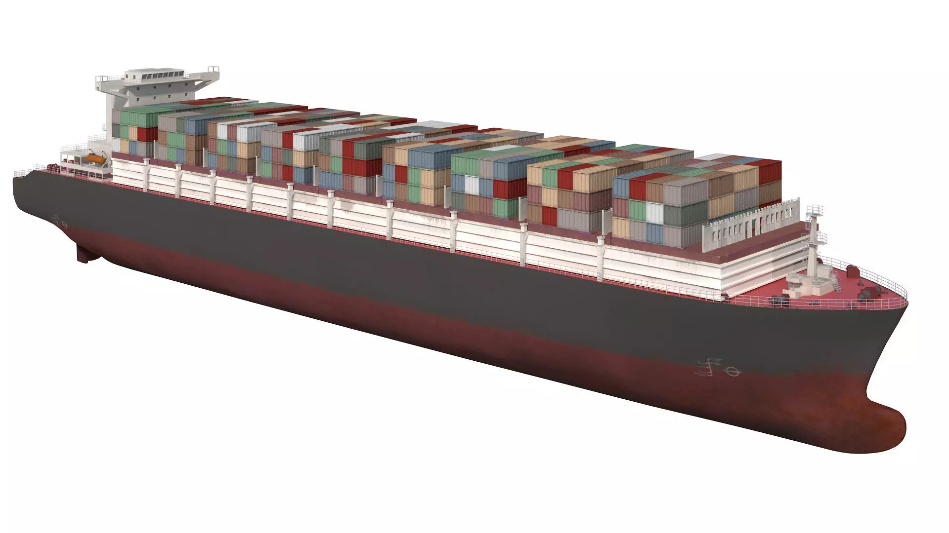 Cargo container ship detailed Lowpoly 082 AP 3D model_0