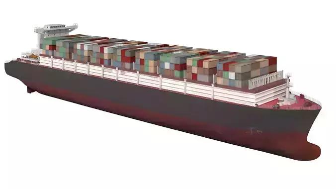 Cargo container ship detailed Lowpoly 082 AP