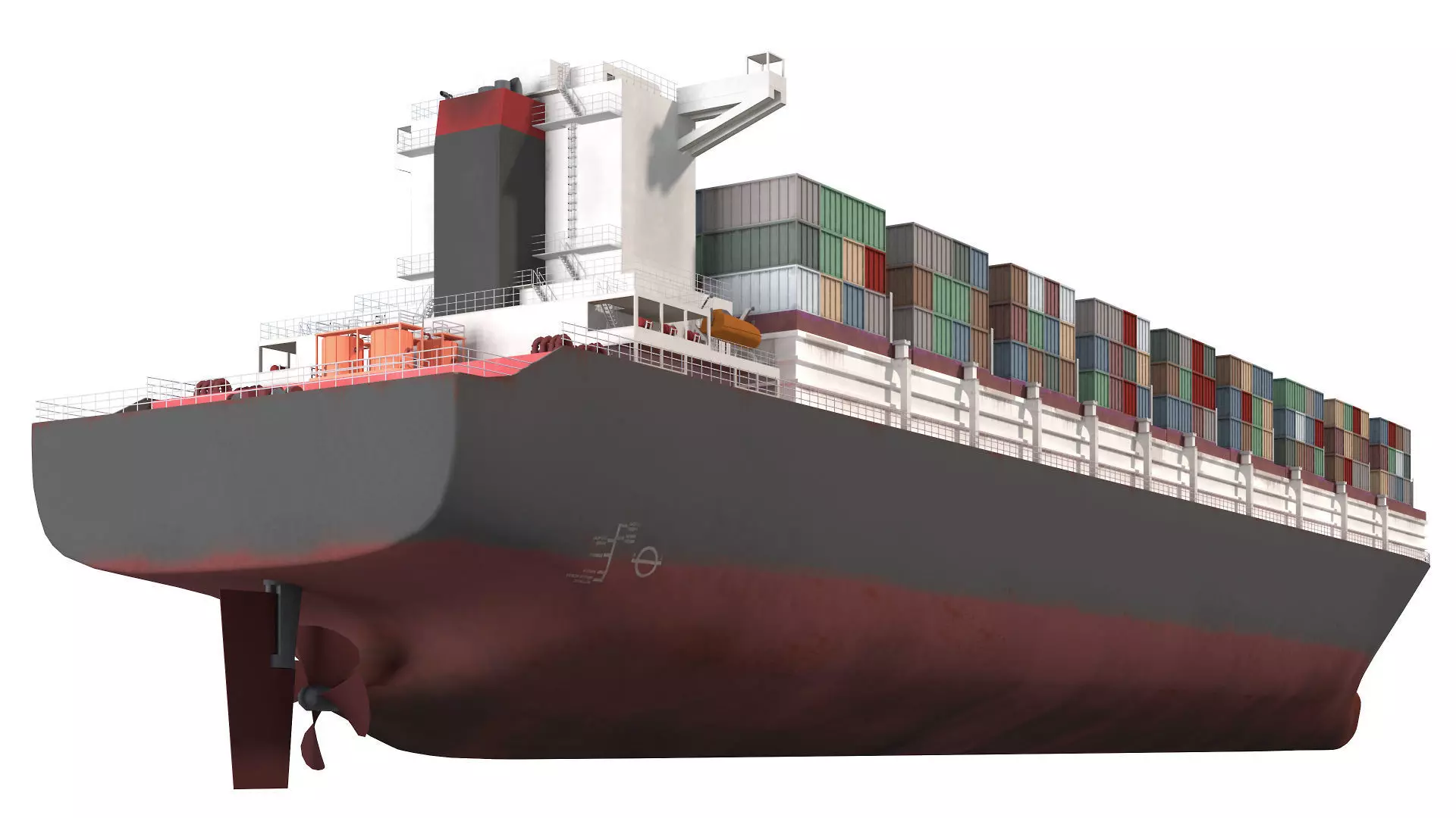 Cargo container ship detailed Lowpoly 082 AP 3D model_8