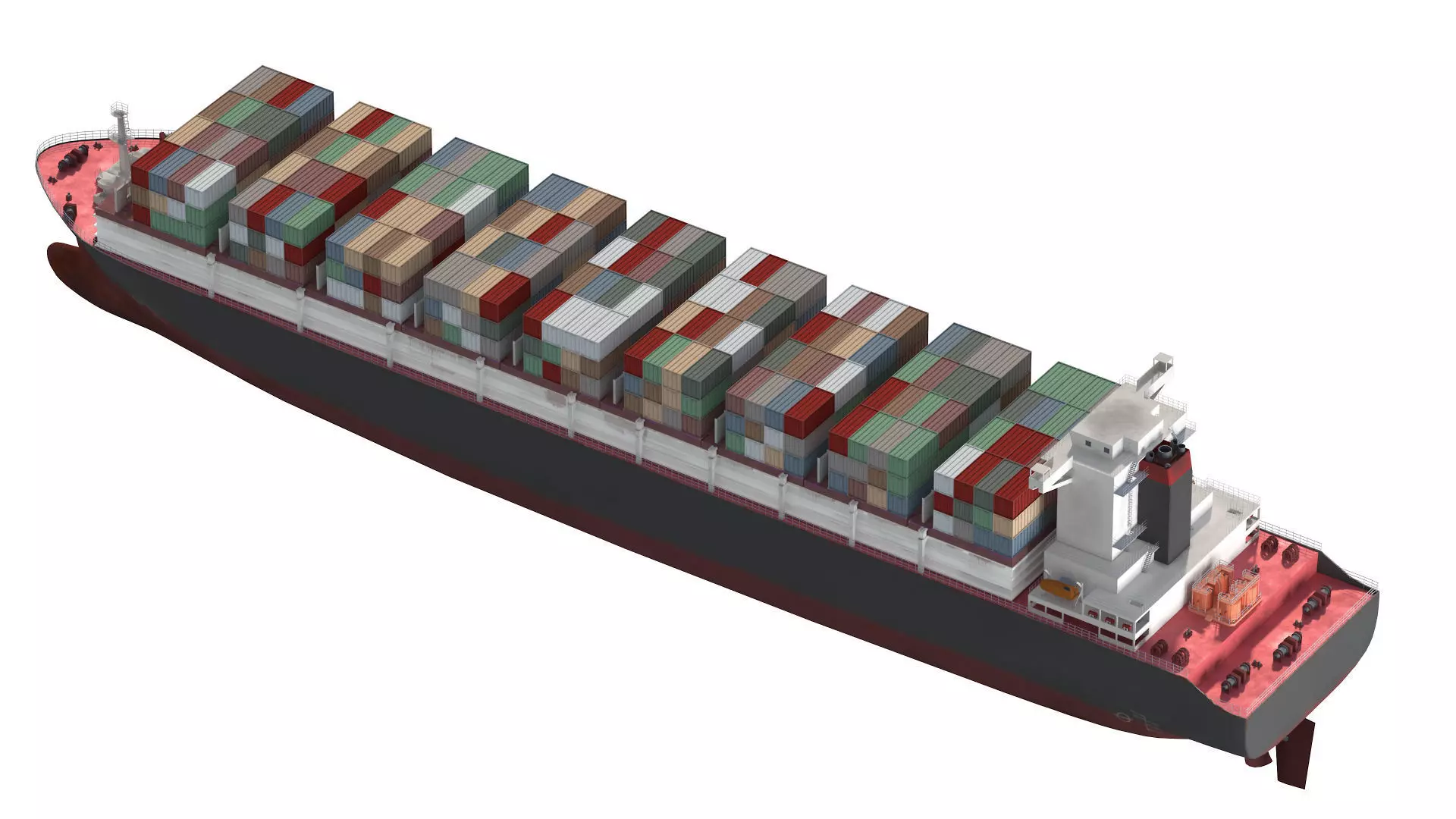 Cargo container ship detailed Lowpoly 082 AP 3D model_4