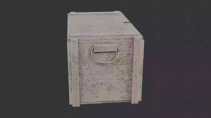 Weathered Wooden Crate with Metal Latches