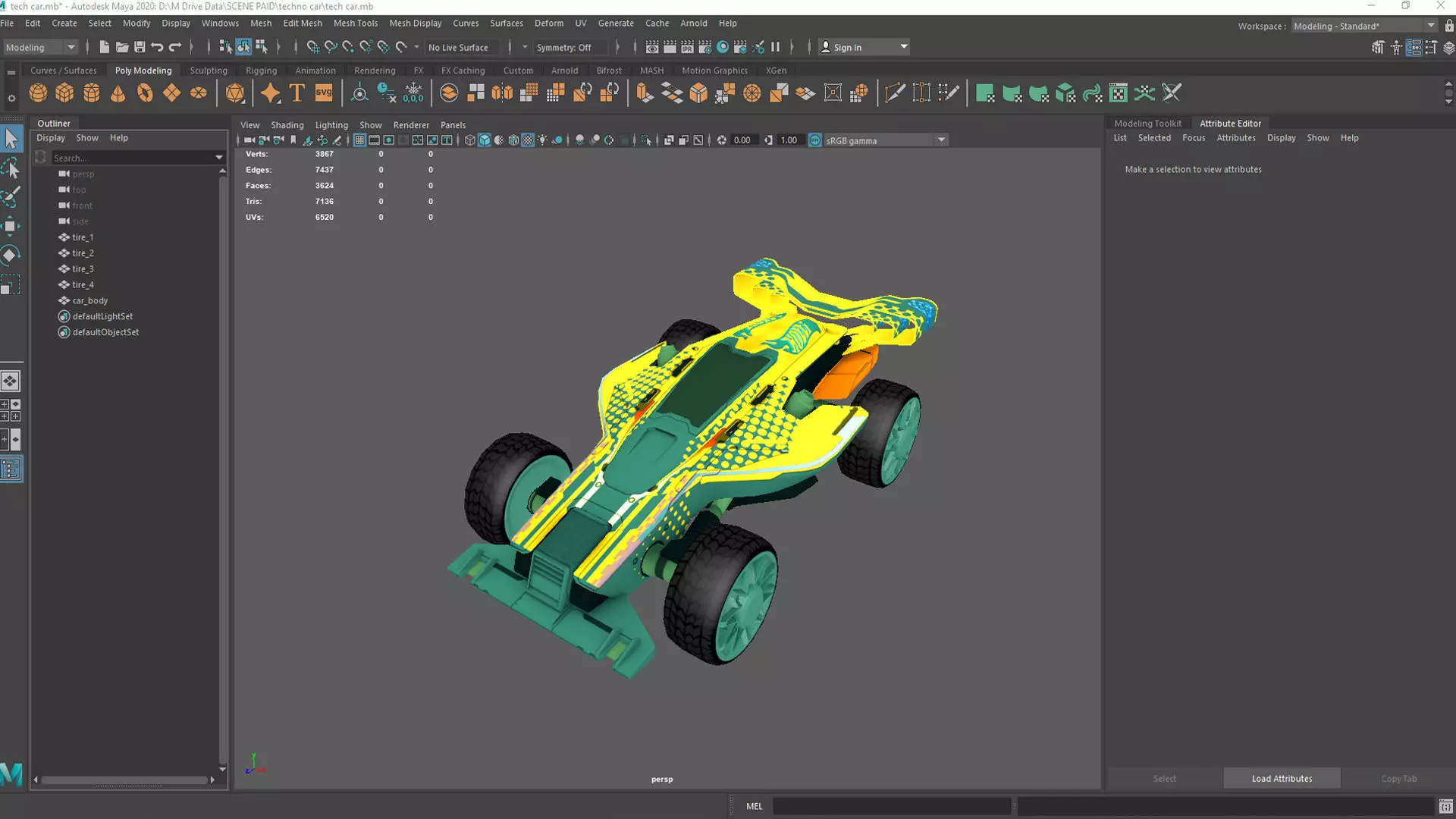3D Futuristic Off Road Racing Car Model High Detail Textured Low-poly 3D model_2