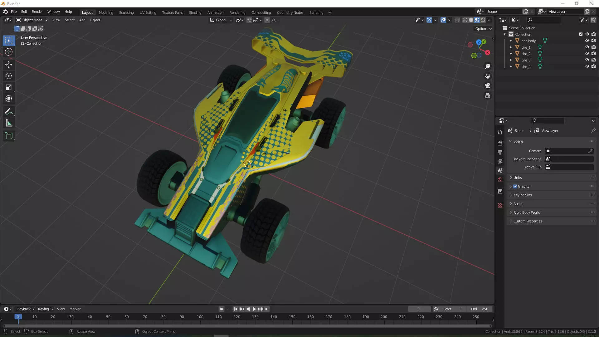 3D Futuristic Off Road Racing Car Model High Detail Textured Low-poly 3D model_3