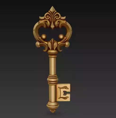 Antique Baroque Key - Royal Relic Sculpture 3D Model