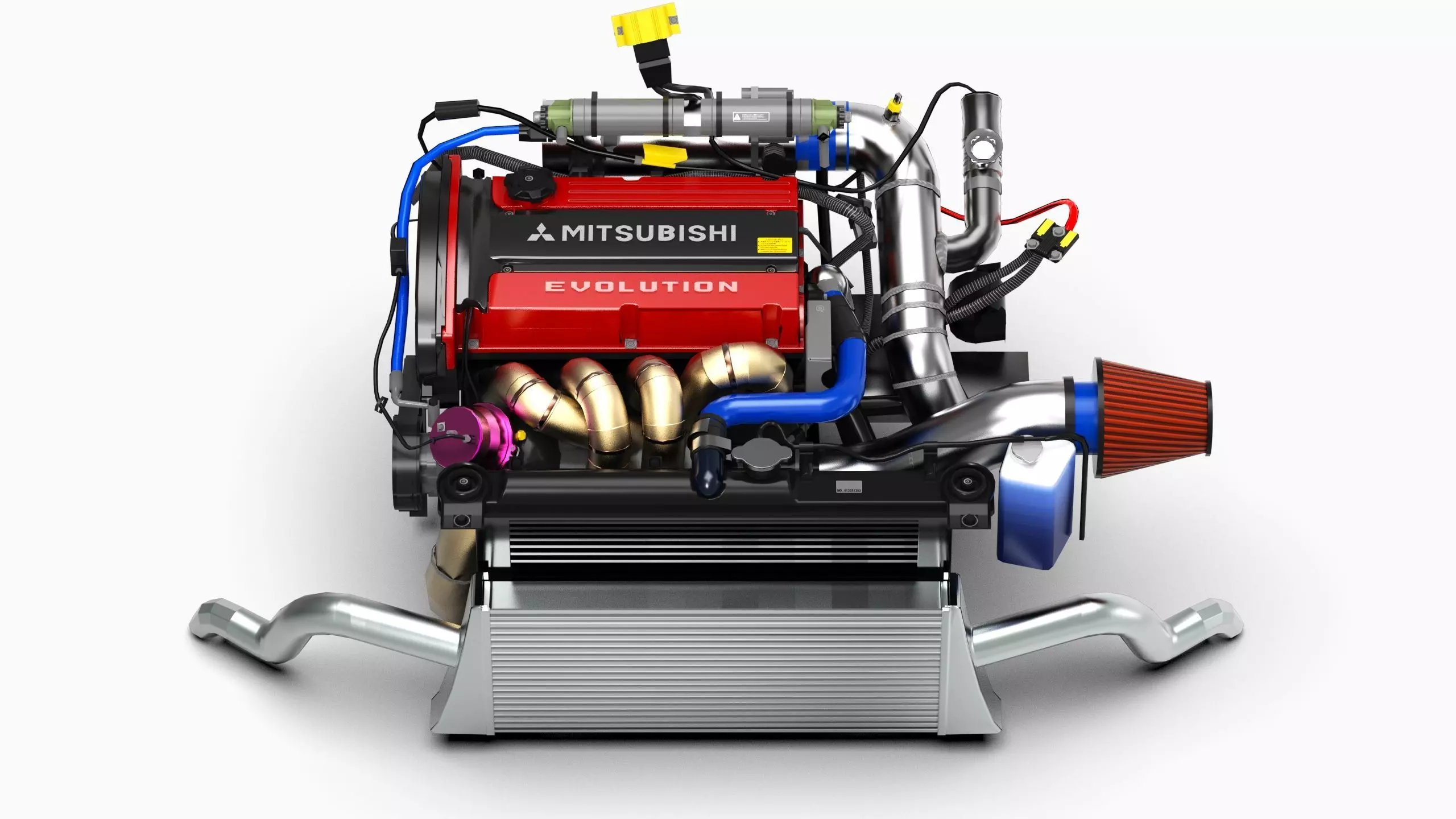 4G63T Evolution Inline 4 Engine Low-poly 3D model_1