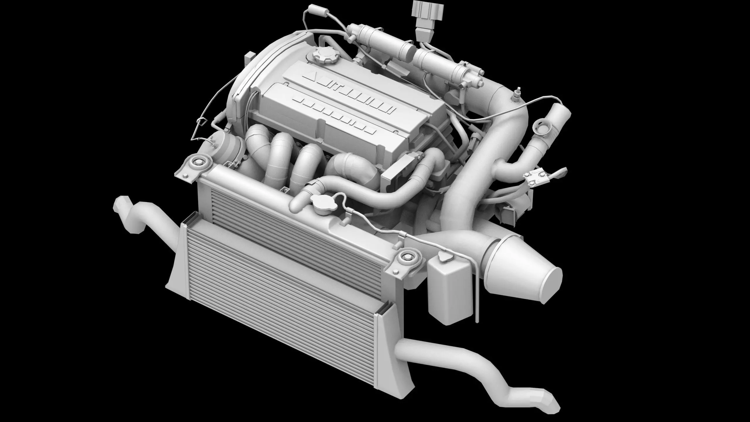 4G63T Evolution Inline 4 Engine Low-poly 3D model_8