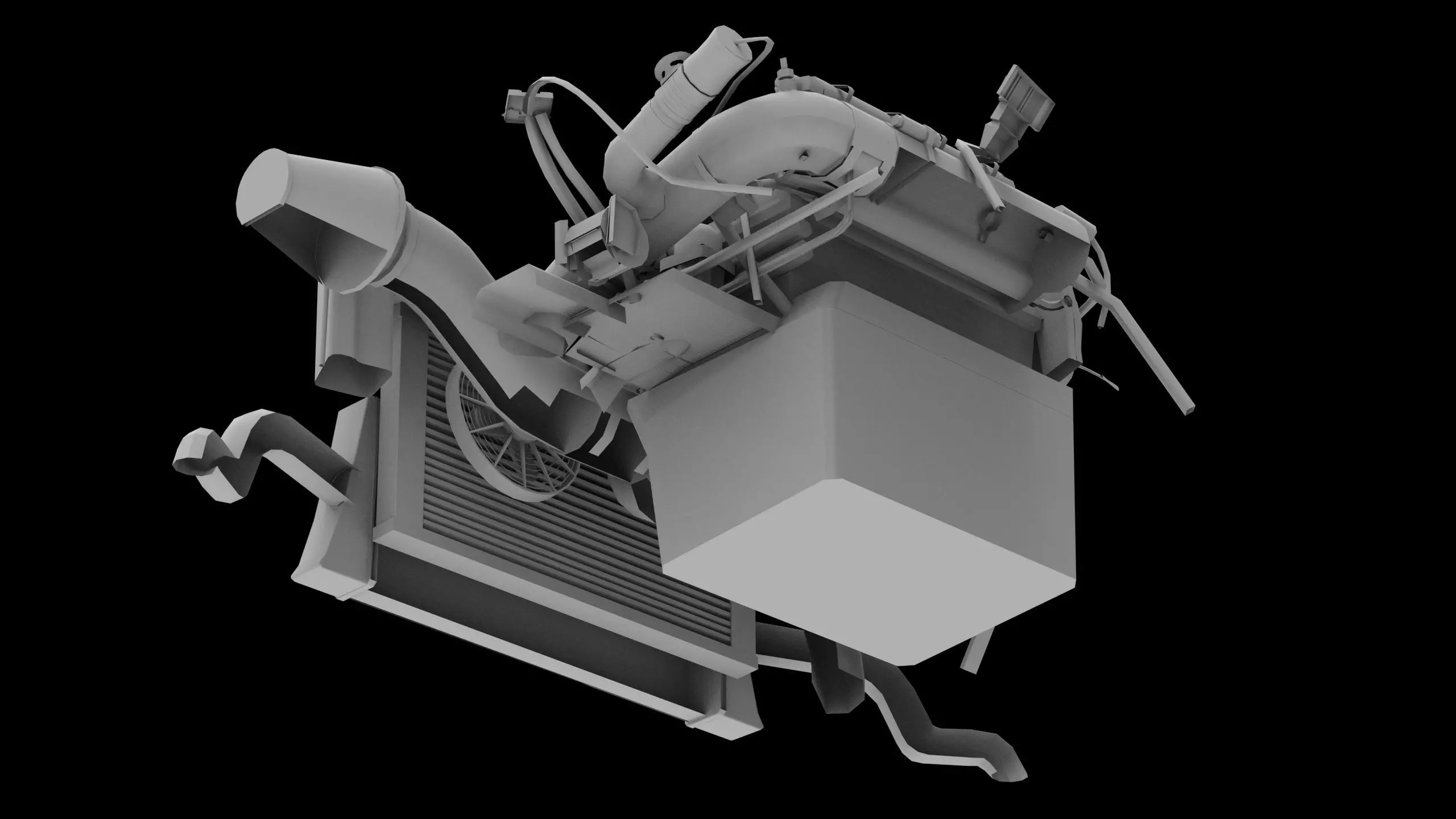 4G63T Evolution Inline 4 Engine Low-poly 3D model_15