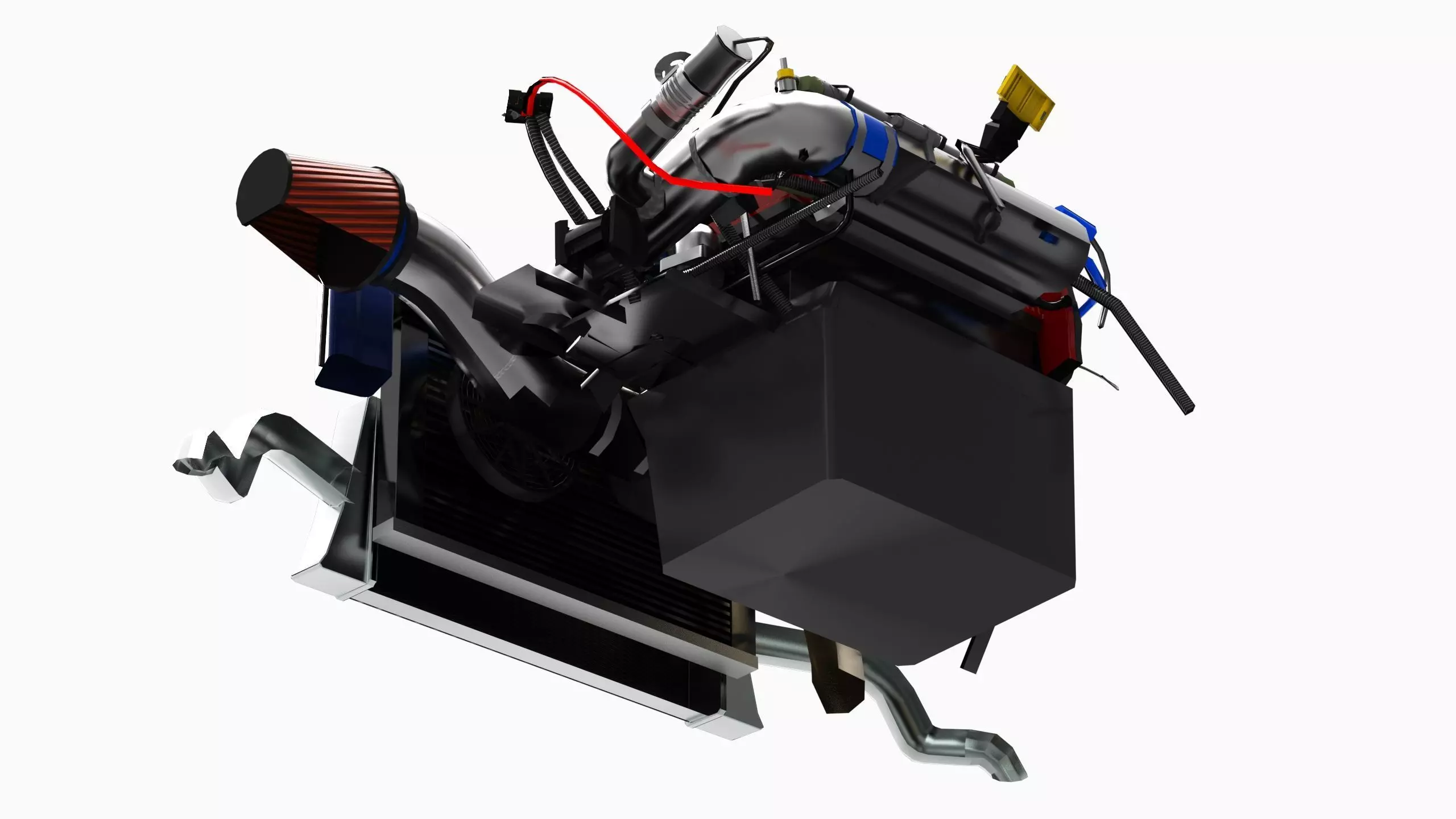 4G63T Evolution Inline 4 Engine Low-poly 3D model_7