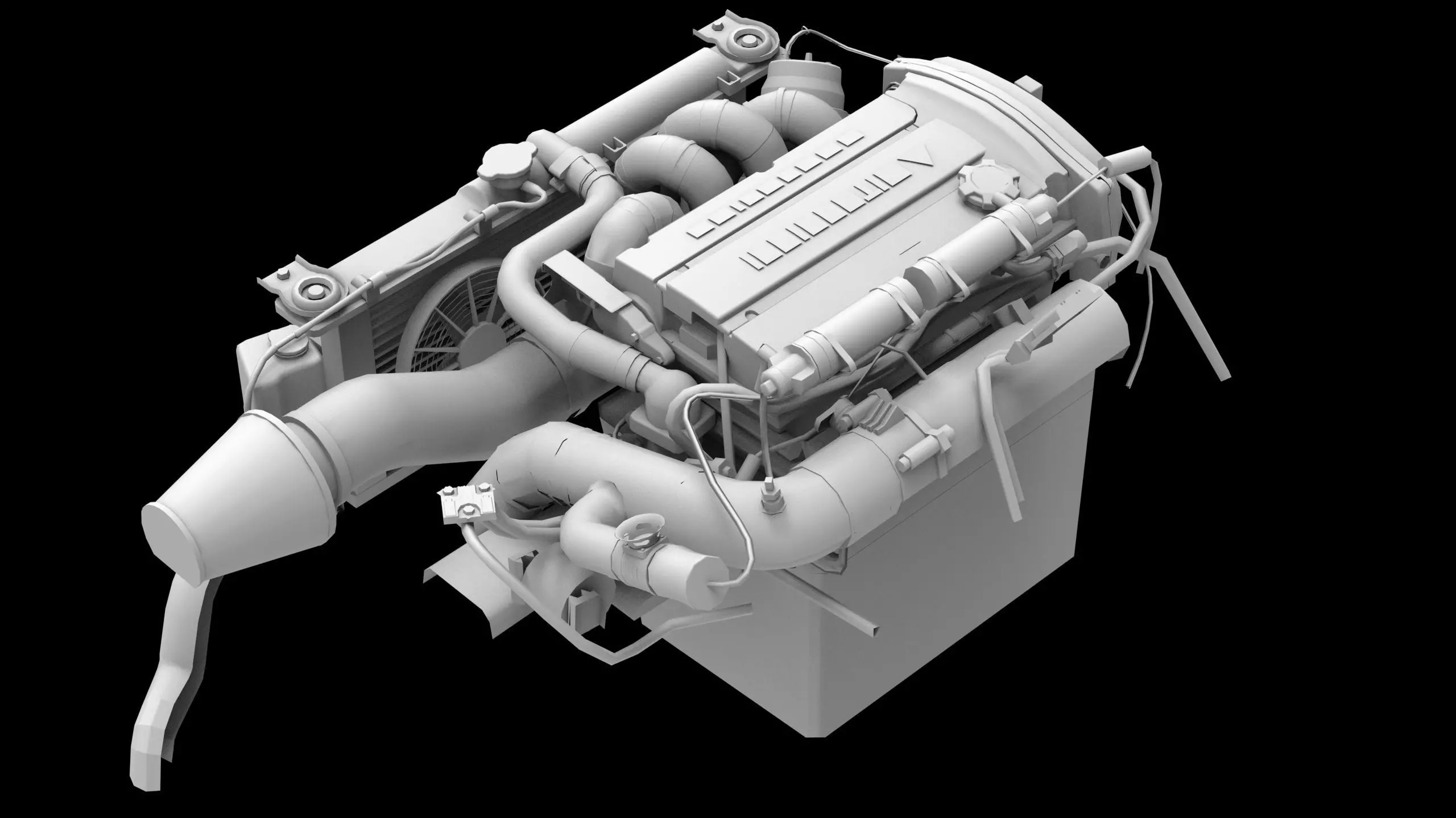 4G63T Evolution Inline 4 Engine Low-poly 3D model_14