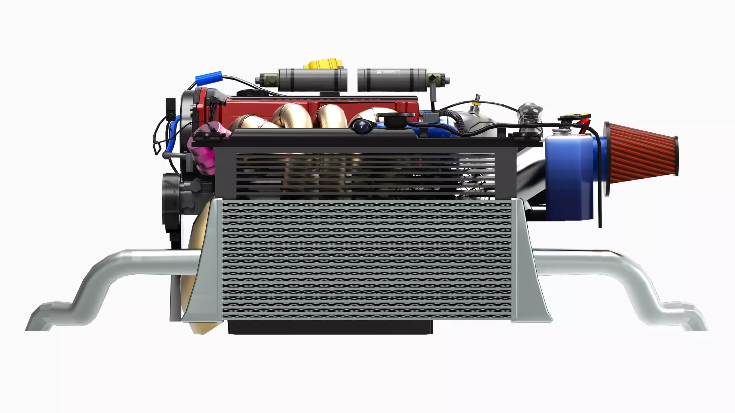 4G63T Evolution Inline 4 Engine Low-poly 3D model_5