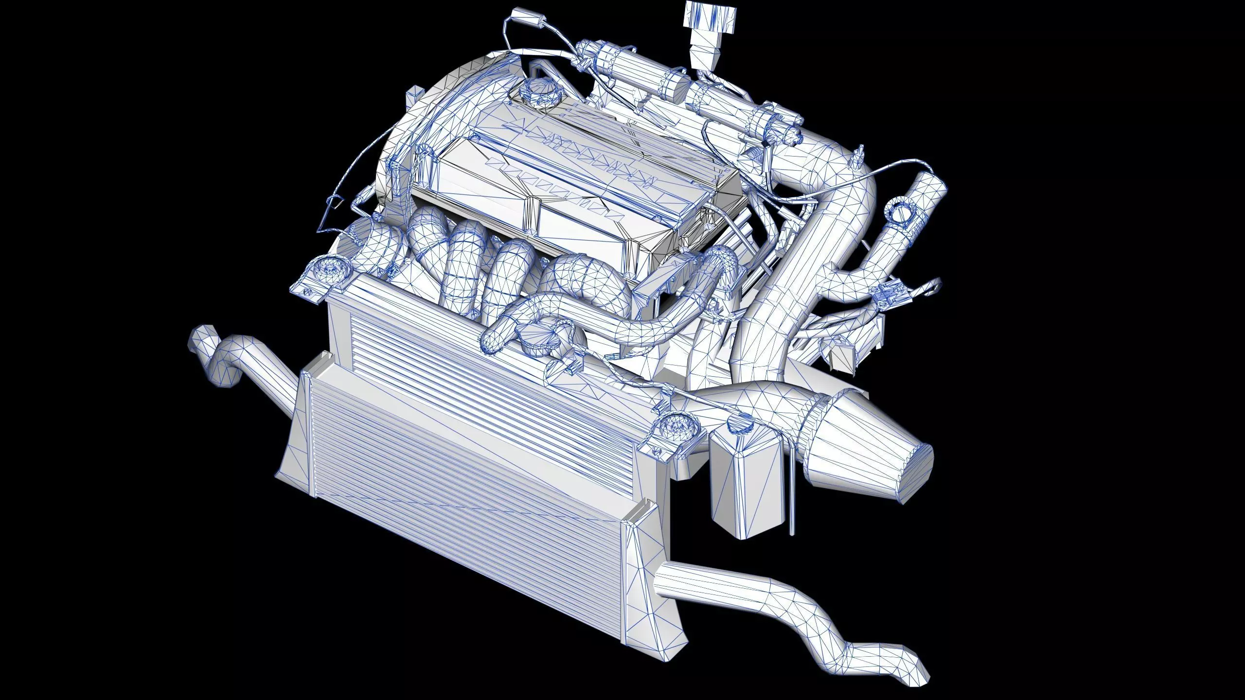 4G63T Evolution Inline 4 Engine Low-poly 3D model_16