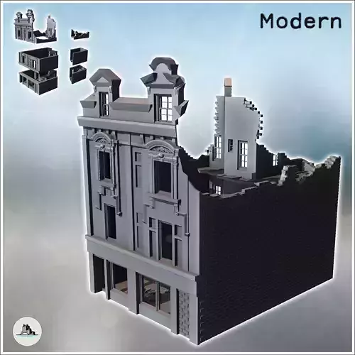 Ruined baroque-style building with a ground-floor shop 13 - Mode