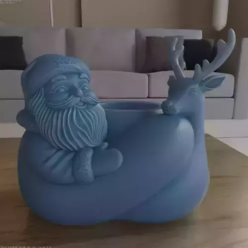 Santa and Reindeer Candy Pot Christmas Planter 3D print model Santa and Reindeer Candy Pot Christmas Planter 3D print model