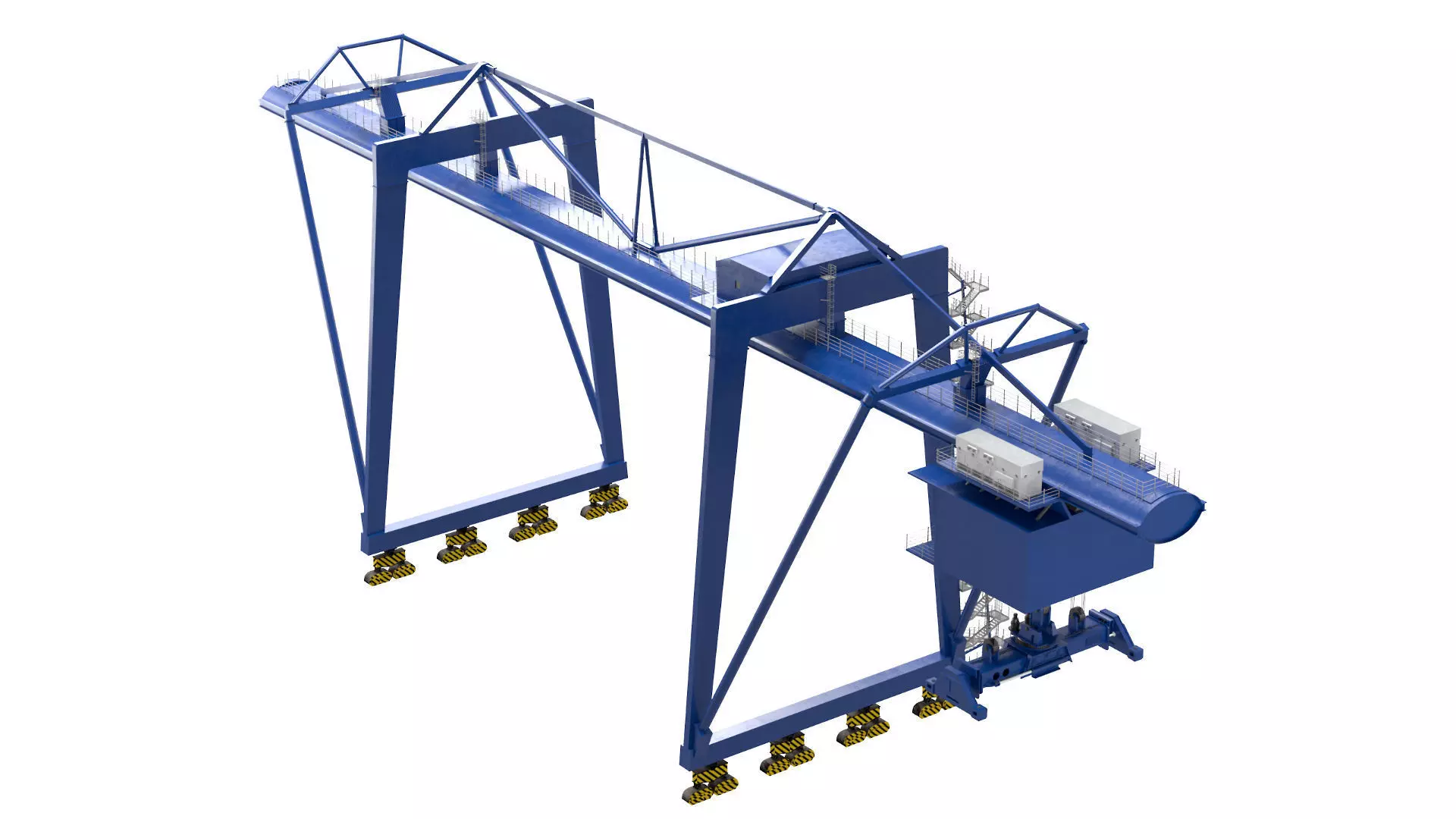 Container RTG Gantry Cargo Crane 3D model_3