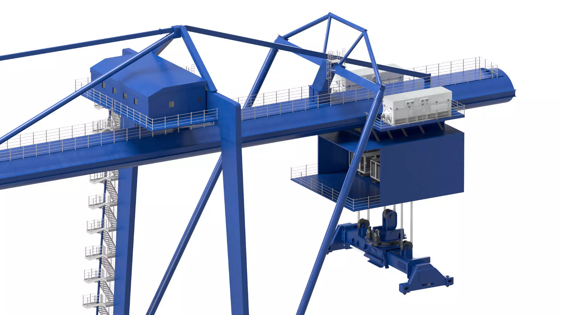 Container RTG Gantry Cargo Crane 3D model_5