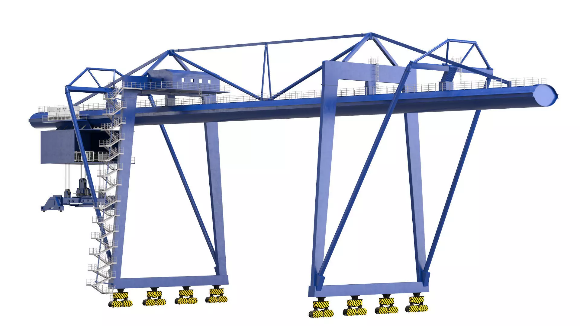 Container RTG Gantry Cargo Crane 3D model_9