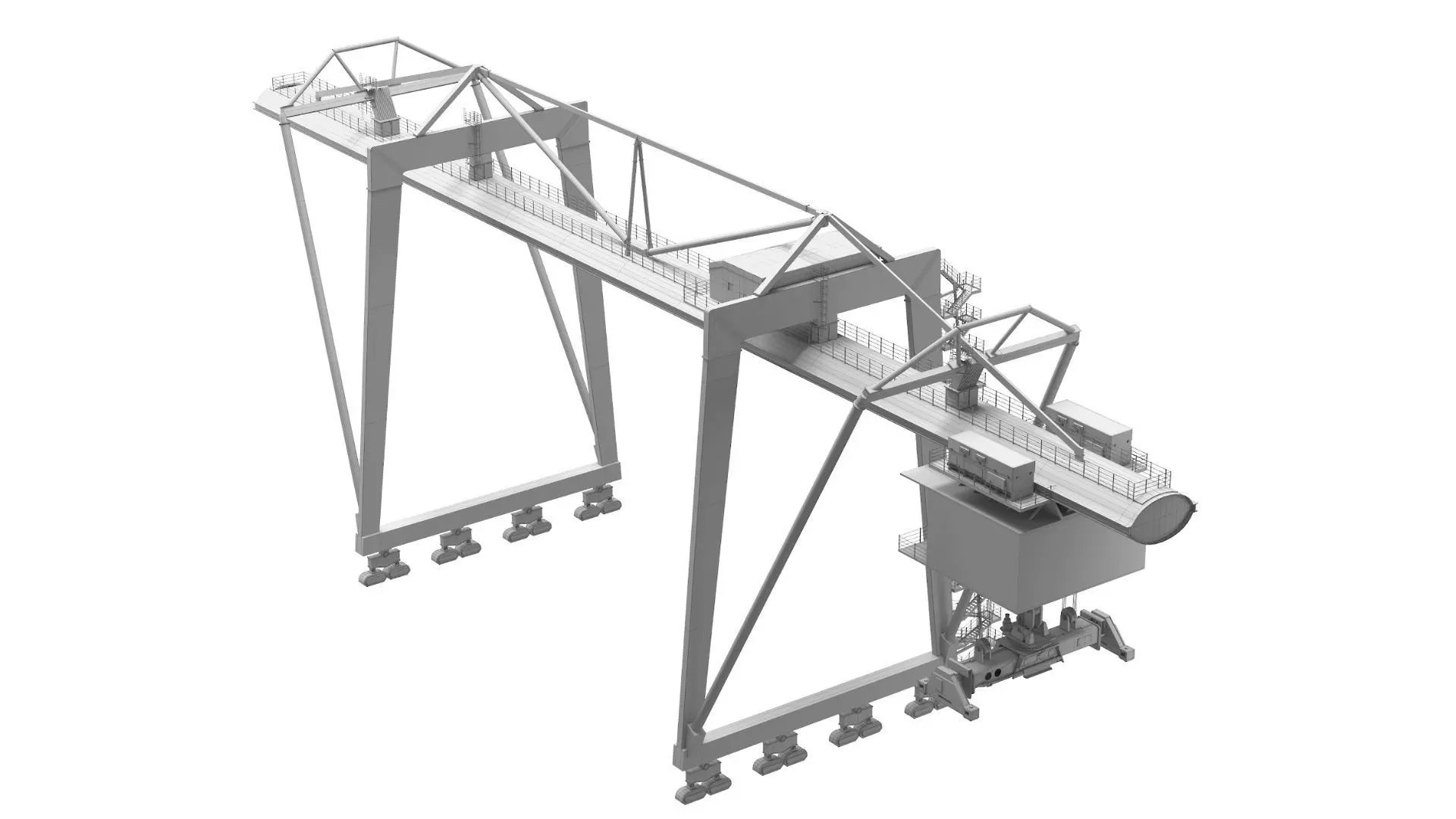 Container RTG Gantry Cargo Crane 3D model_12