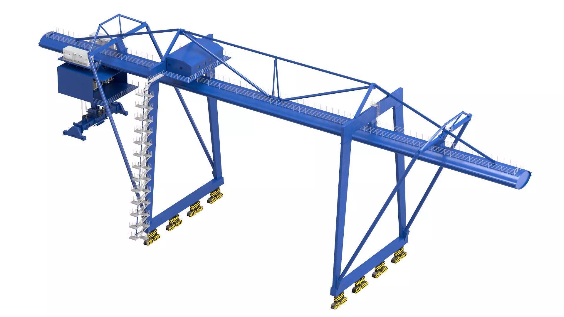 Container RTG Gantry Cargo Crane 3D model_4