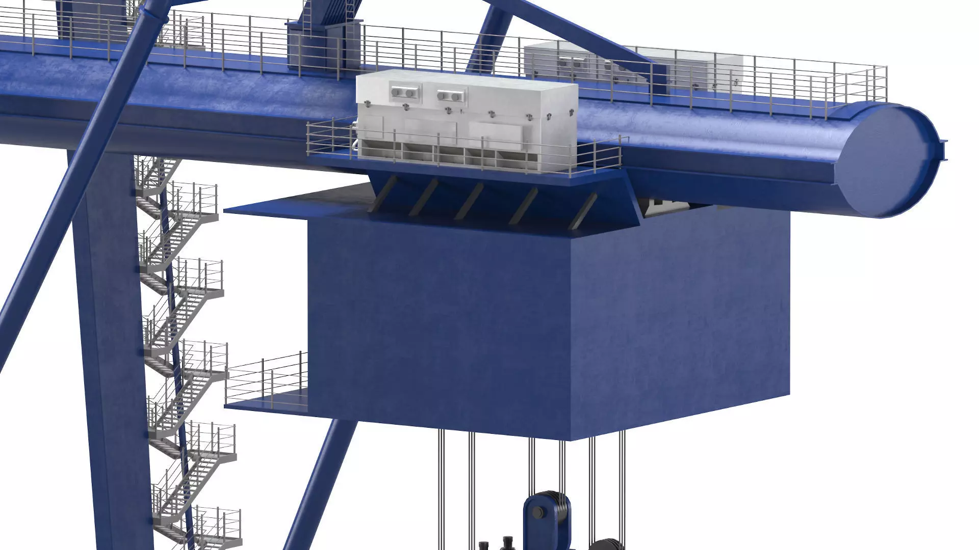 Container RTG Gantry Cargo Crane 3D model_7