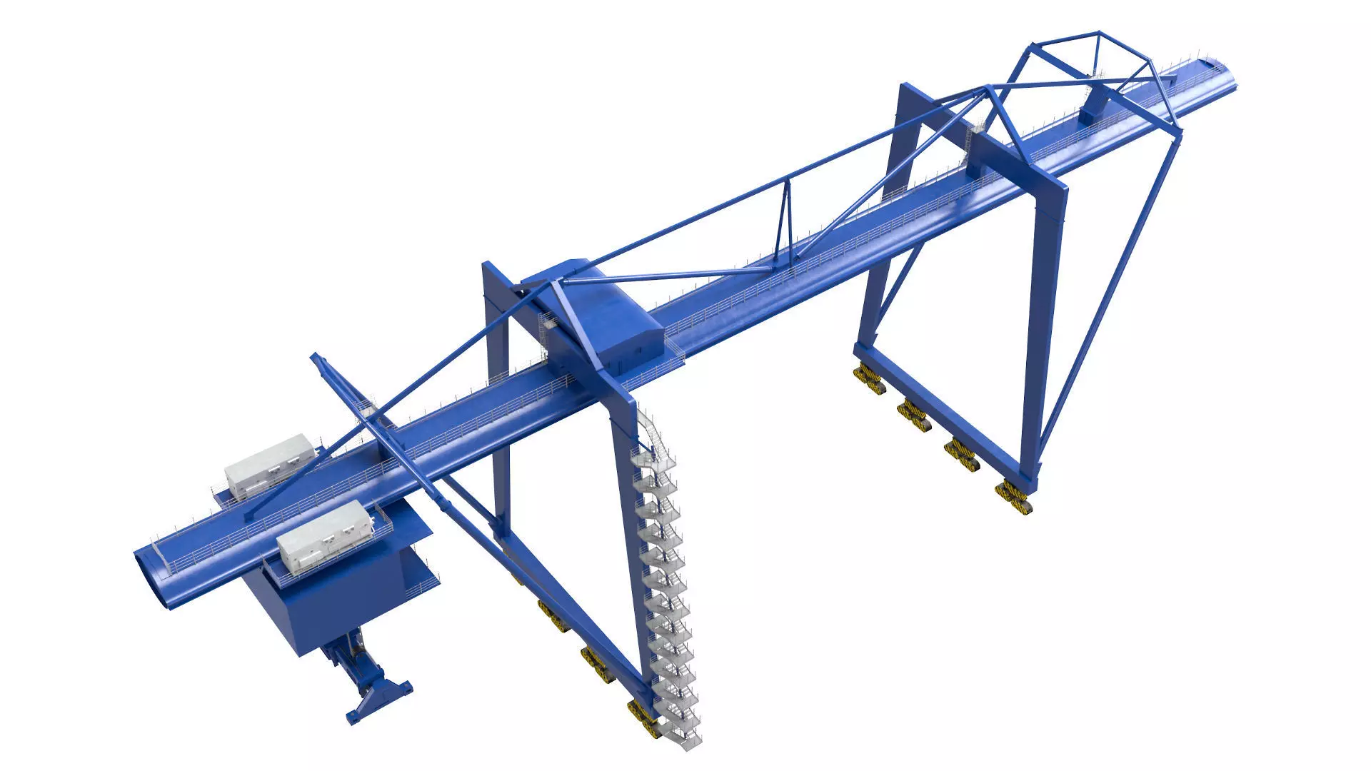 Container RTG Gantry Cargo Crane 3D model_2