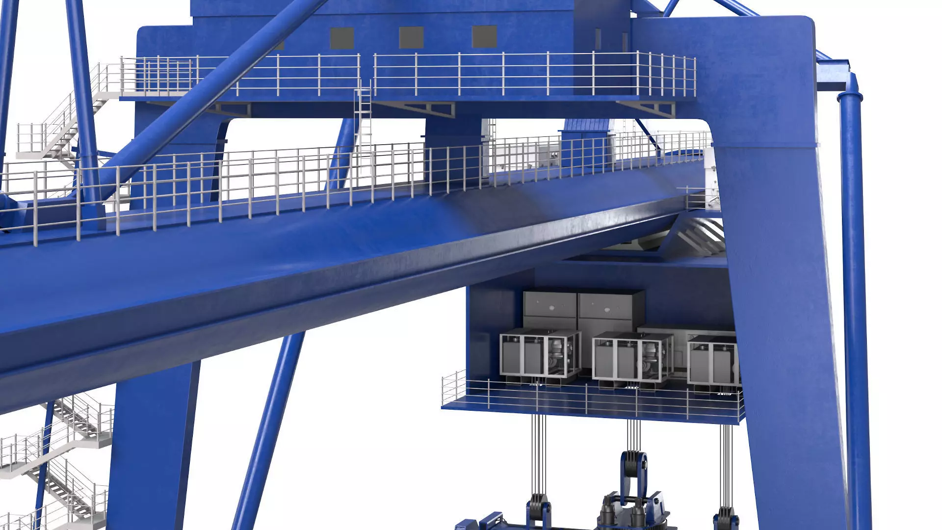 Container RTG Gantry Cargo Crane 3D model_10