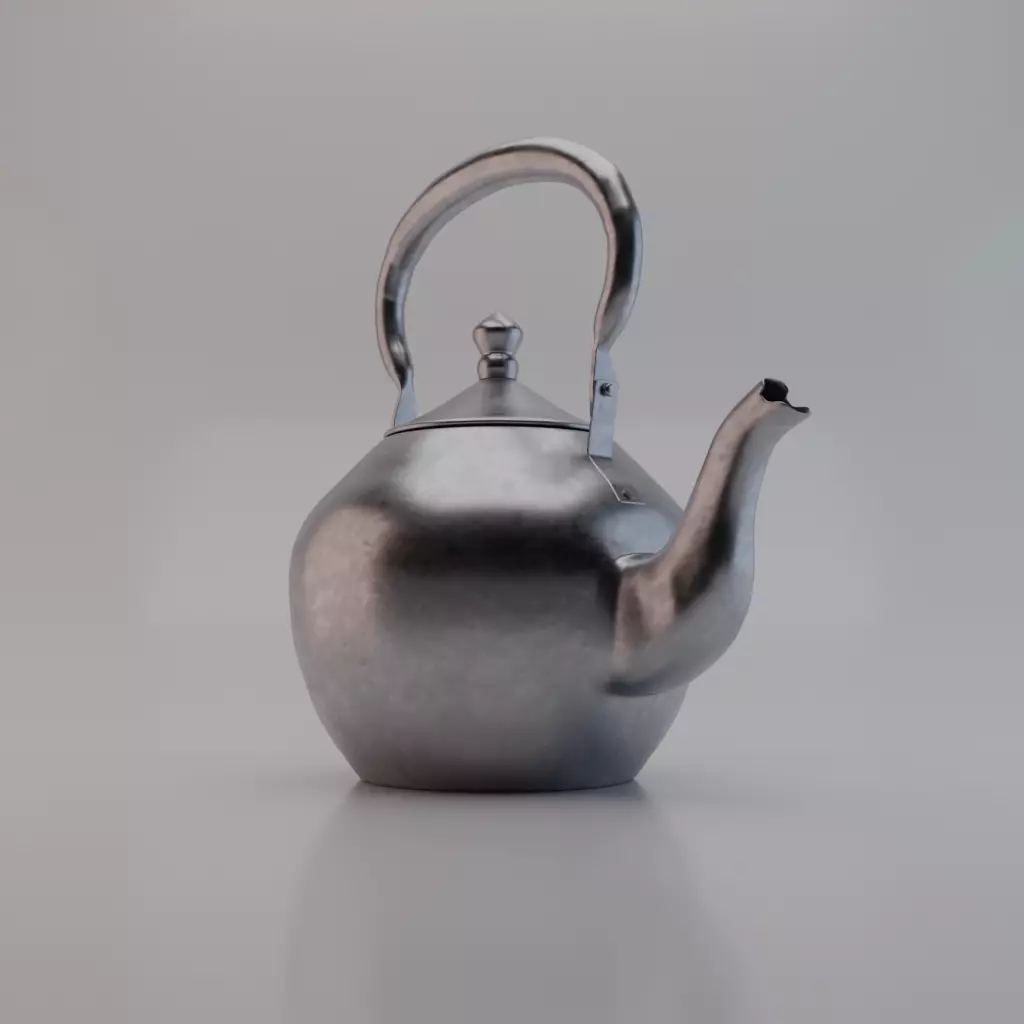 Metallic Teapot 3D Model 3D model_1