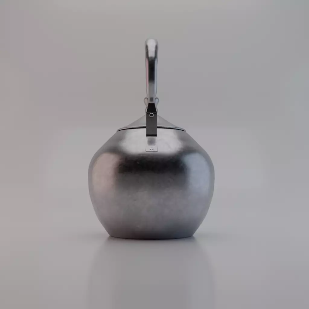 Metallic Teapot 3D Model 3D model_5