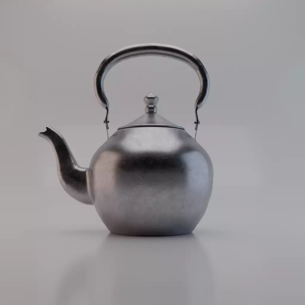 Metallic Teapot 3D Model 3D model_4
