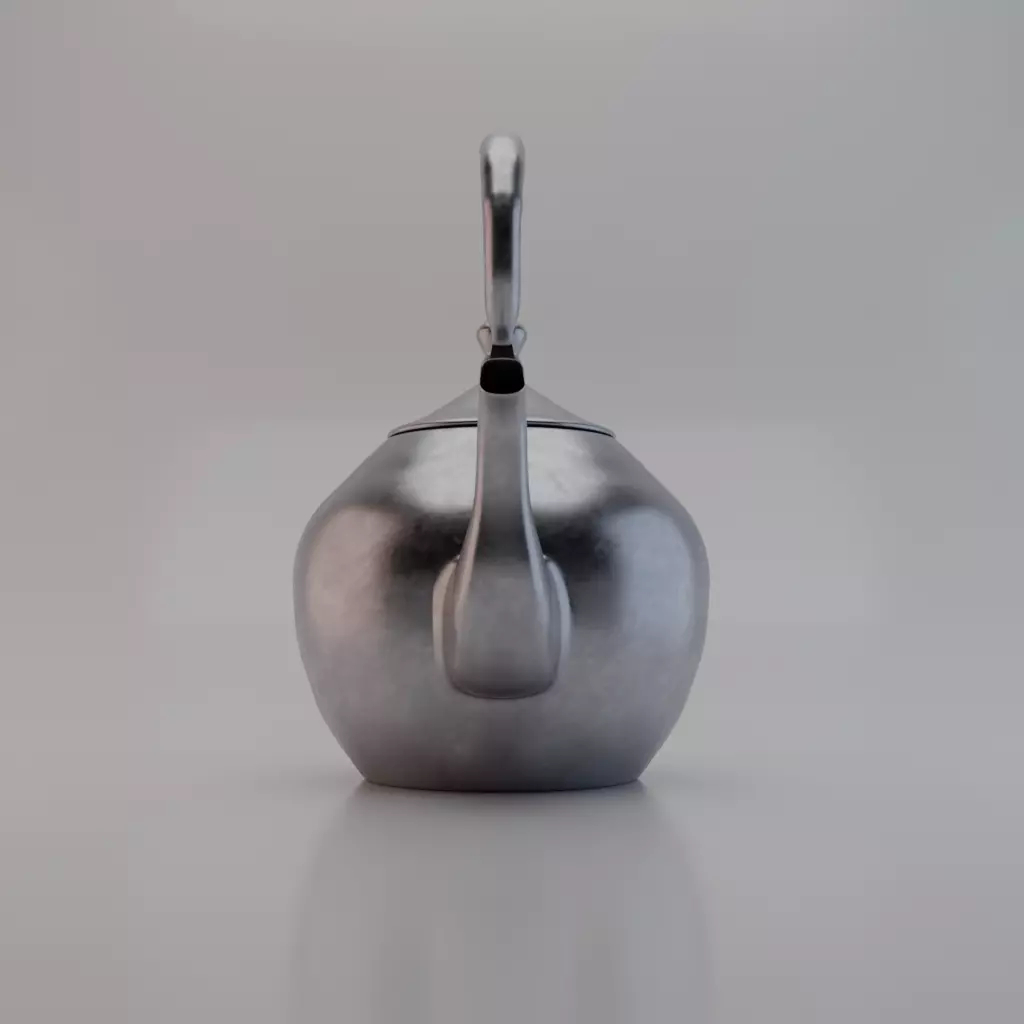 Metallic Teapot 3D Model 3D model_2