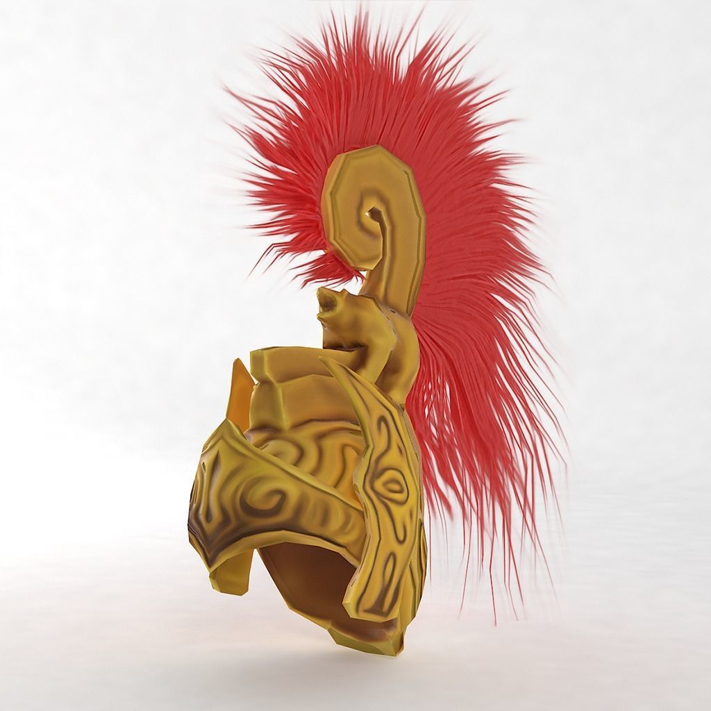 Armor Helmet Bear Roman Low-poly 3D model_3