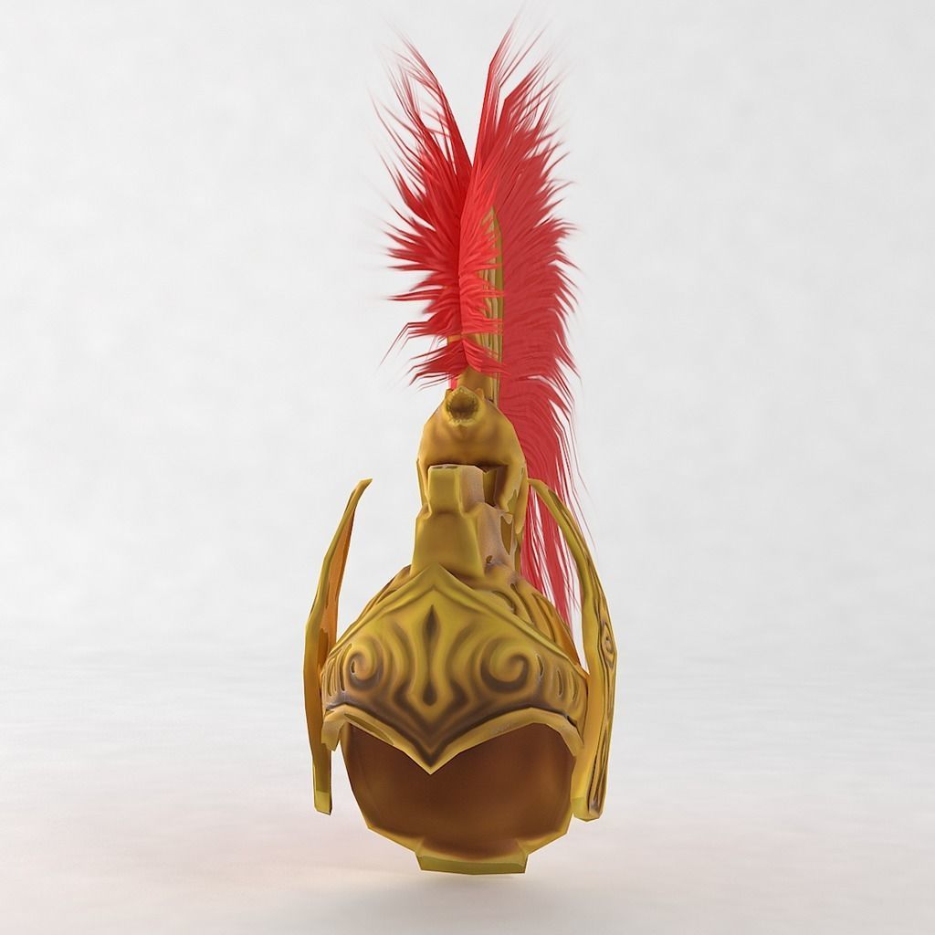 Armor Helmet Bear Roman Low-poly 3D model_2