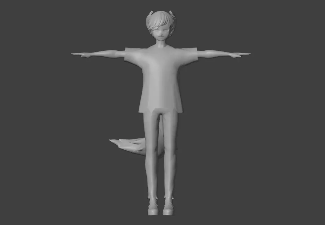 VRchat Ready Anime 3D Avatar Low-poly 3D model_3