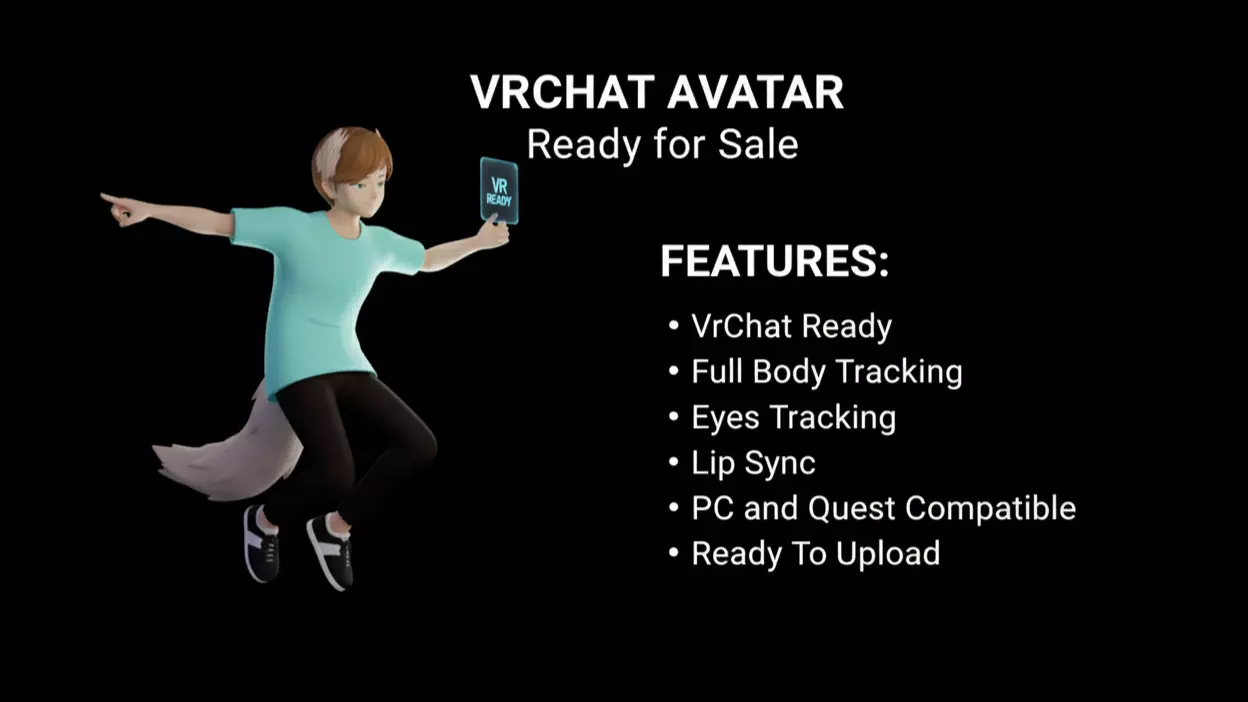 VRchat Ready Anime 3D Avatar Low-poly 3D model_1