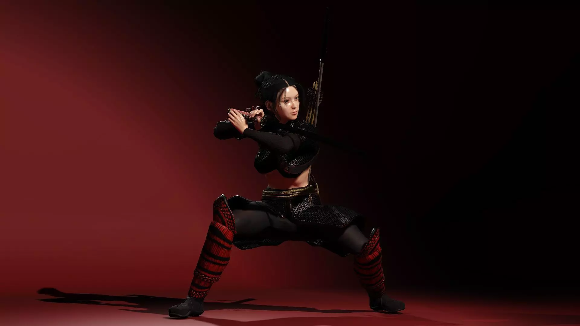 Female Scarlet Samurai 3D model_13