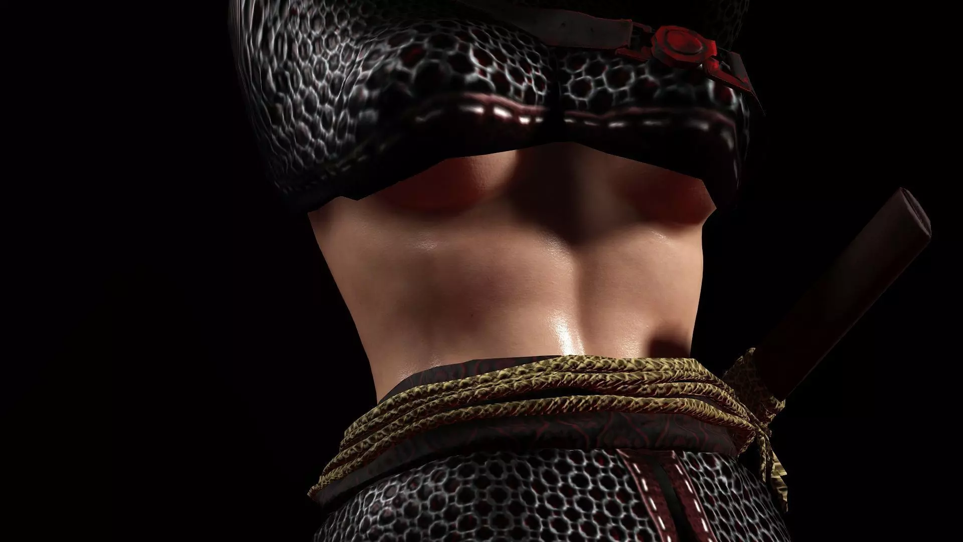 Female Scarlet Samurai 3D model_4